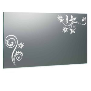 Badezimmerspiegel beleuchtet mit floralem Motiv - Fiora Design