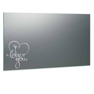 Badezimmerspiegel mit Motiv und LEDs beleuchtet - iloveyou Design