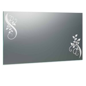 LED Badspiegel mit Blumen Motiv beleuchtet - Fiore Design