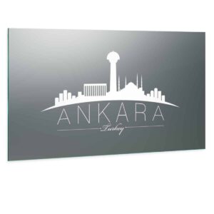 LED Wandspiegel mit Skyline Motiv - Ankara Skyline