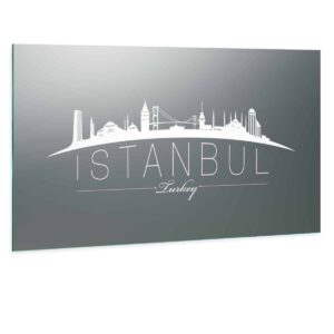 LED Wandspiegel mit Skyline Motiv - Istanbul Skyline