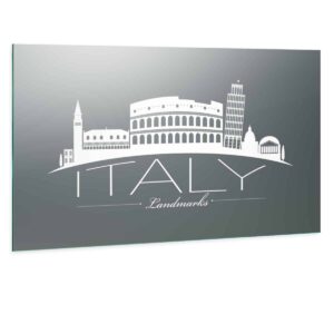 LED Wandspiegel mit Skyline Motiv - Italy Skyline