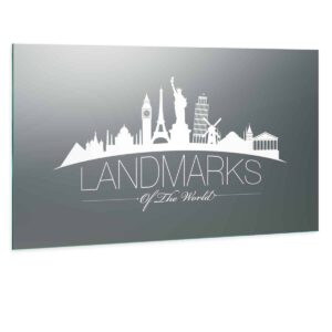 LED Wandspiegel mit Skyline Motiv - Landmarks Skyline