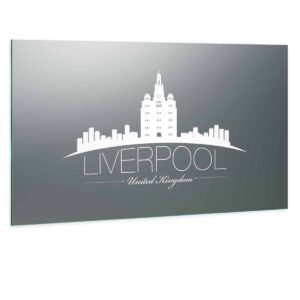 LED Wandspiegel mit Skyline Motiv - Liverpool Skyline
