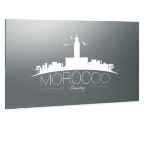 LED Wandspiegel mit Skyline Motiv - Marocco Skyline