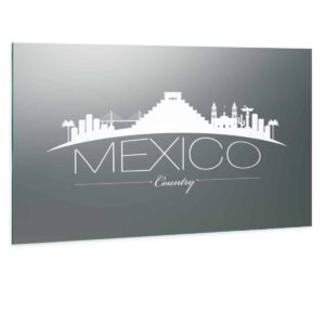 LED Wandspiegel mit Skyline Motiv - Mexico Skyline