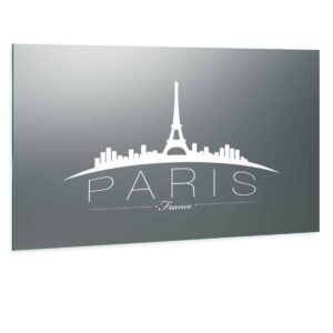 LED Wandspiegel mit Skyline Motiv - Paris Skyline