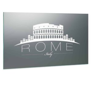 LED Wandspiegel mit Skyline Motiv - Rome Skyline